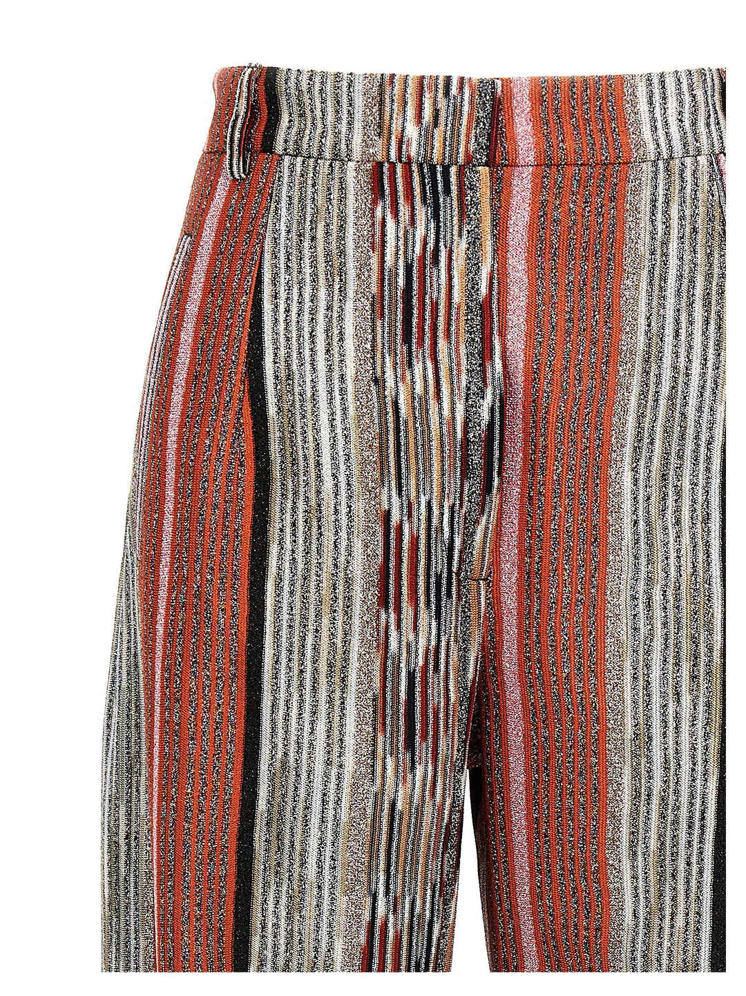 Lamé Striped Pantaloni Multicolor