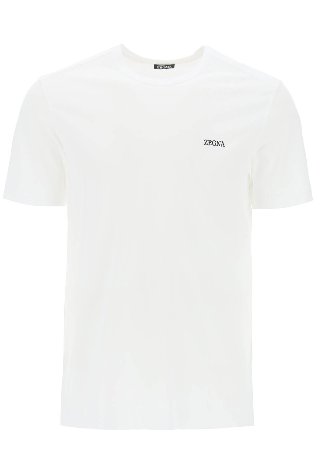 T Shirt Girocollo Con Ricamo Logo