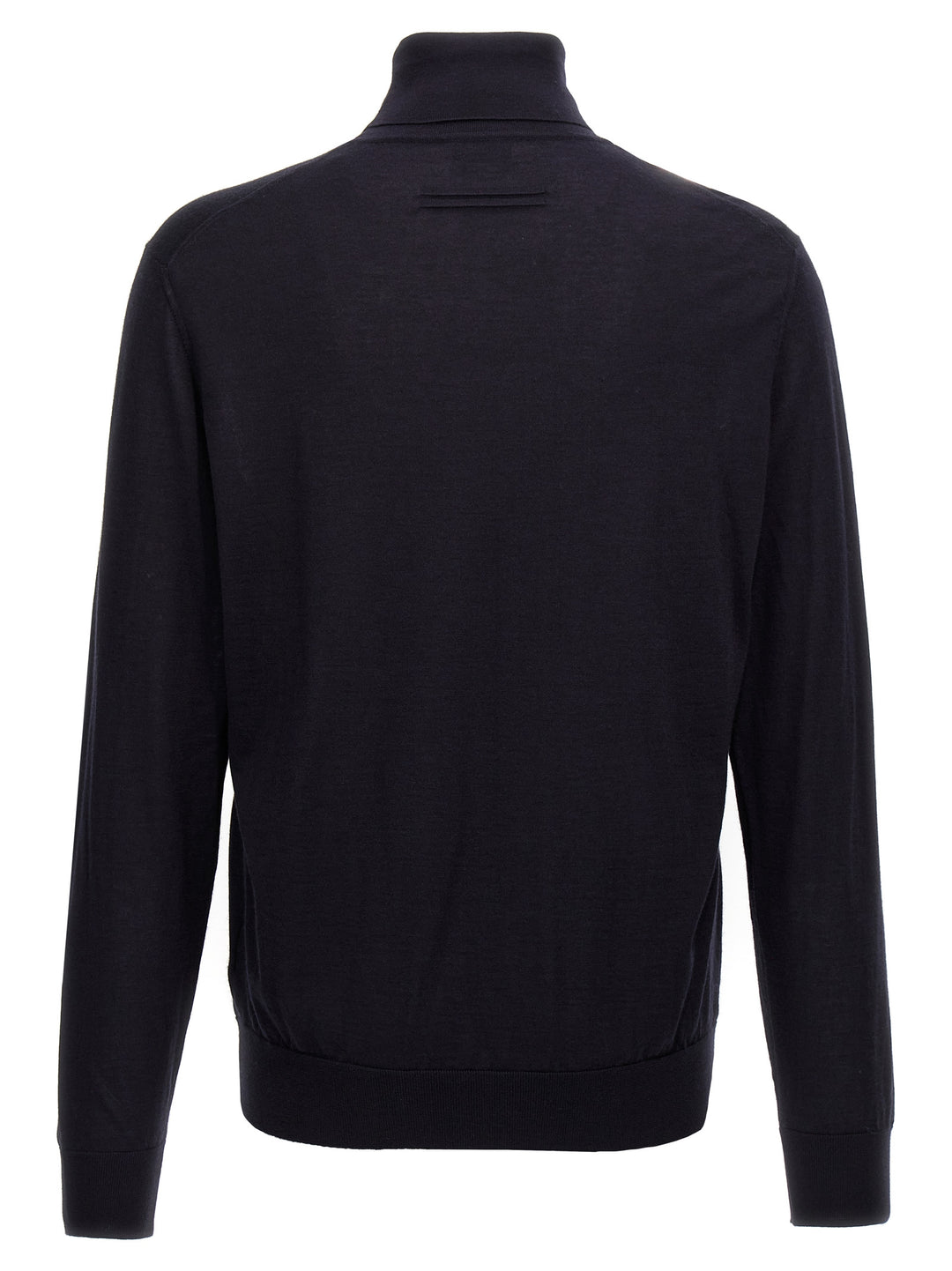 Silk Cashmere Turtleneck Sweater Maglioni Blu