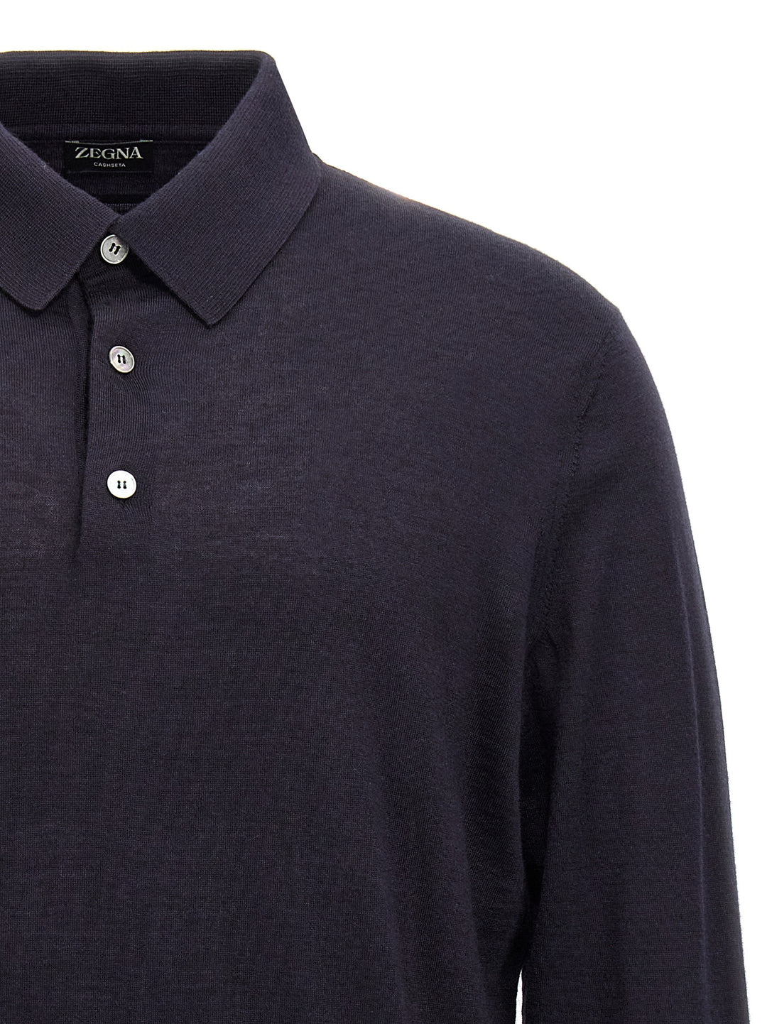 Silk Cashmere  Shirt Polo Blu