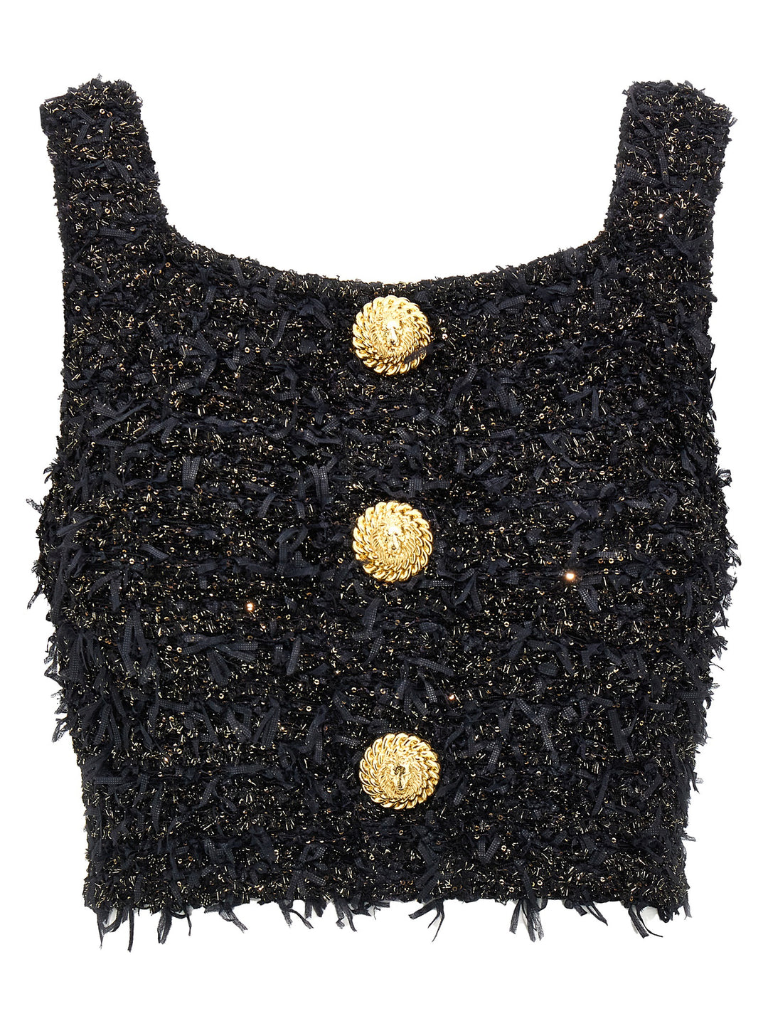 Lurex Tweed Top Top Nero