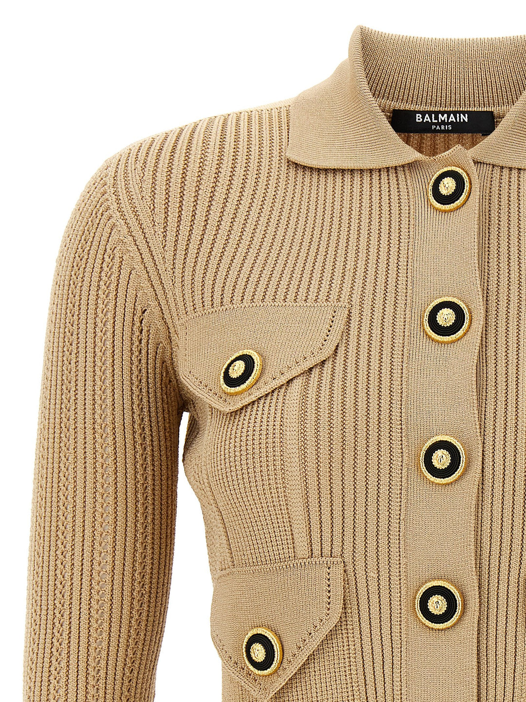 Ribbed Cardigan Maglioni Beige