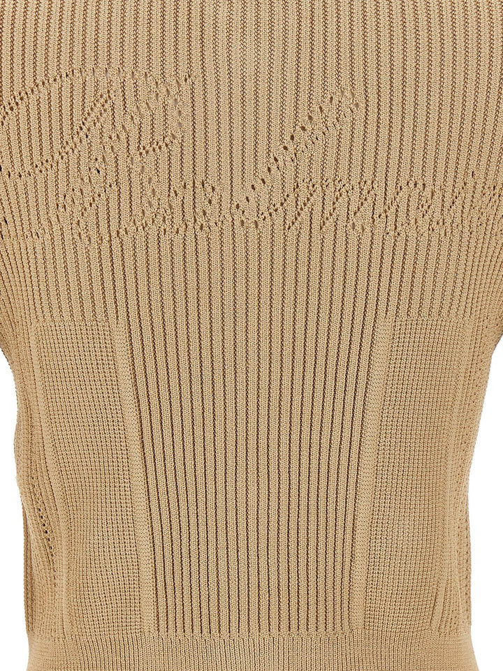 Ribbed Cardigan Maglioni Beige