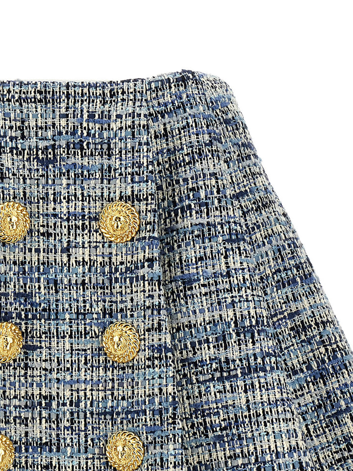 Tweed Skirt Gonne Blu