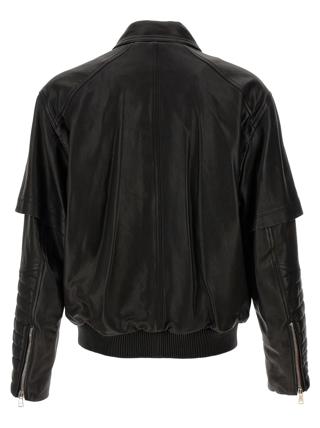 Layered Leather Jacket Giacche Nero