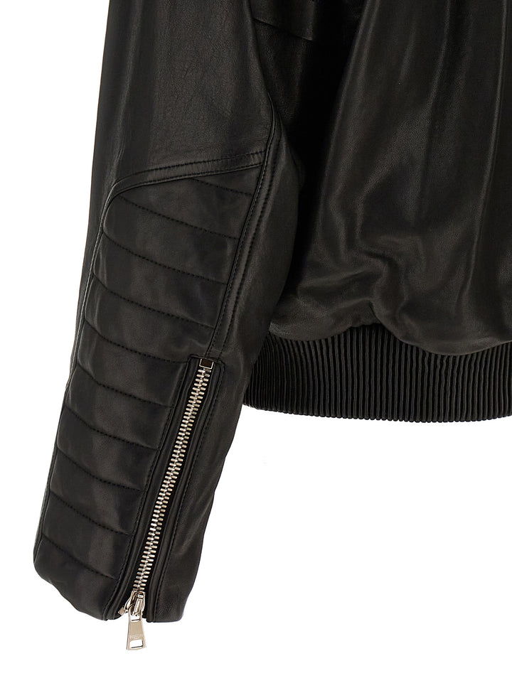 Layered Leather Jacket Giacche Nero