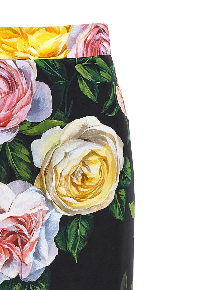 Floral Longuette Skirt Gonne Multicolor