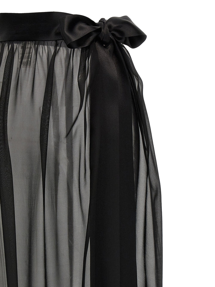 Chiffon Long Skirt Gonne Nero