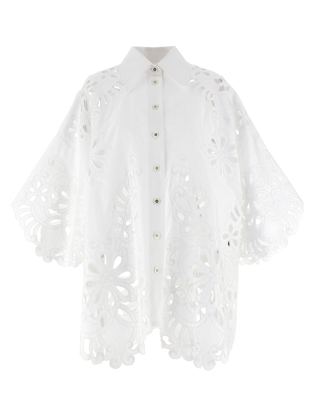 Cut-Out Embroidery Shirt Camicie Bianco