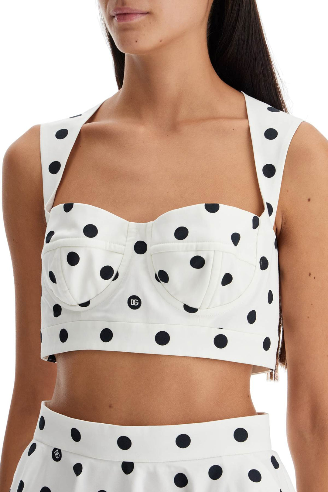 Top Bustier In Cotone A Pois