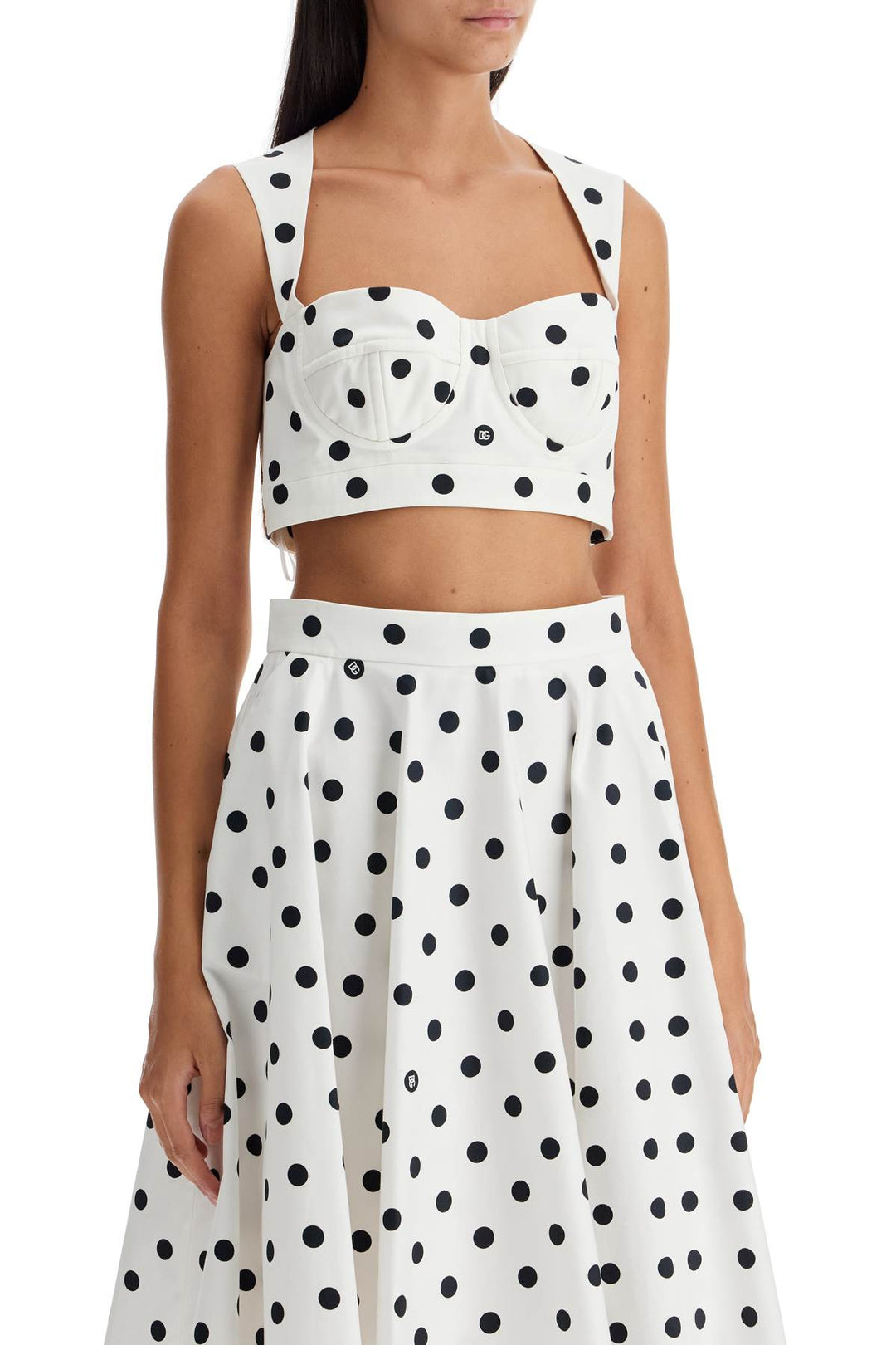 Top Bustier In Cotone A Pois