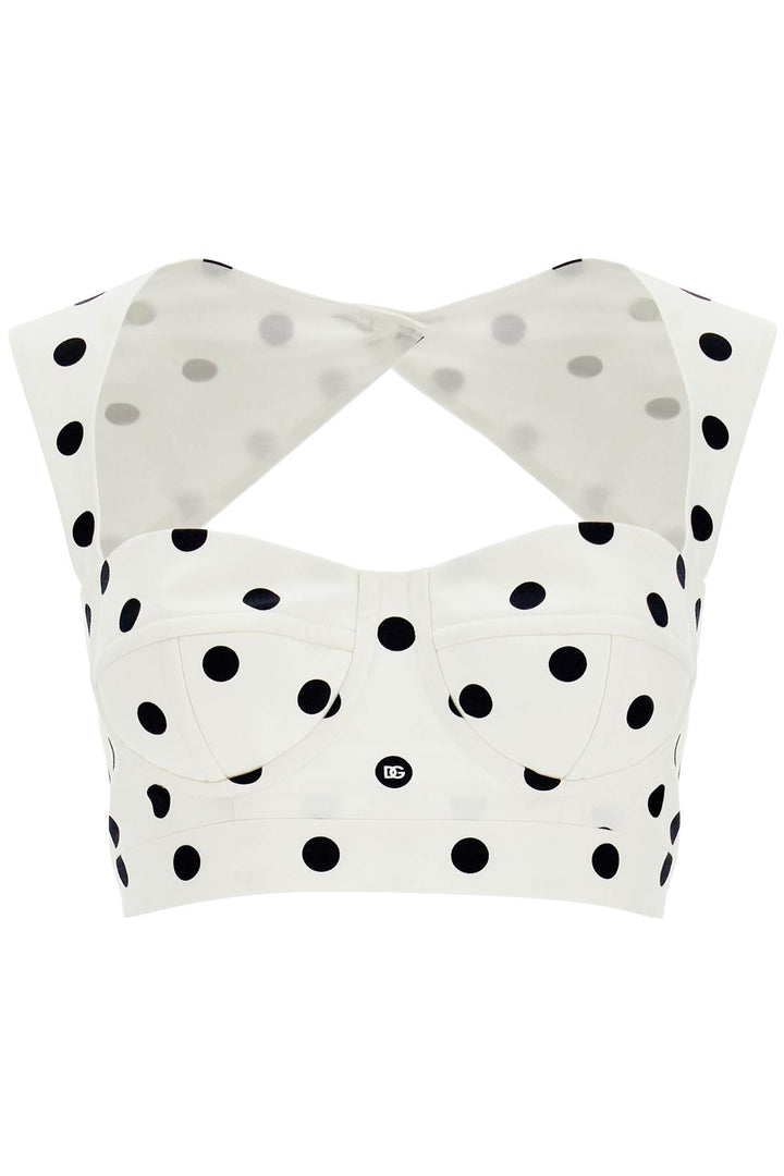 Top Bustier In Cotone A Pois