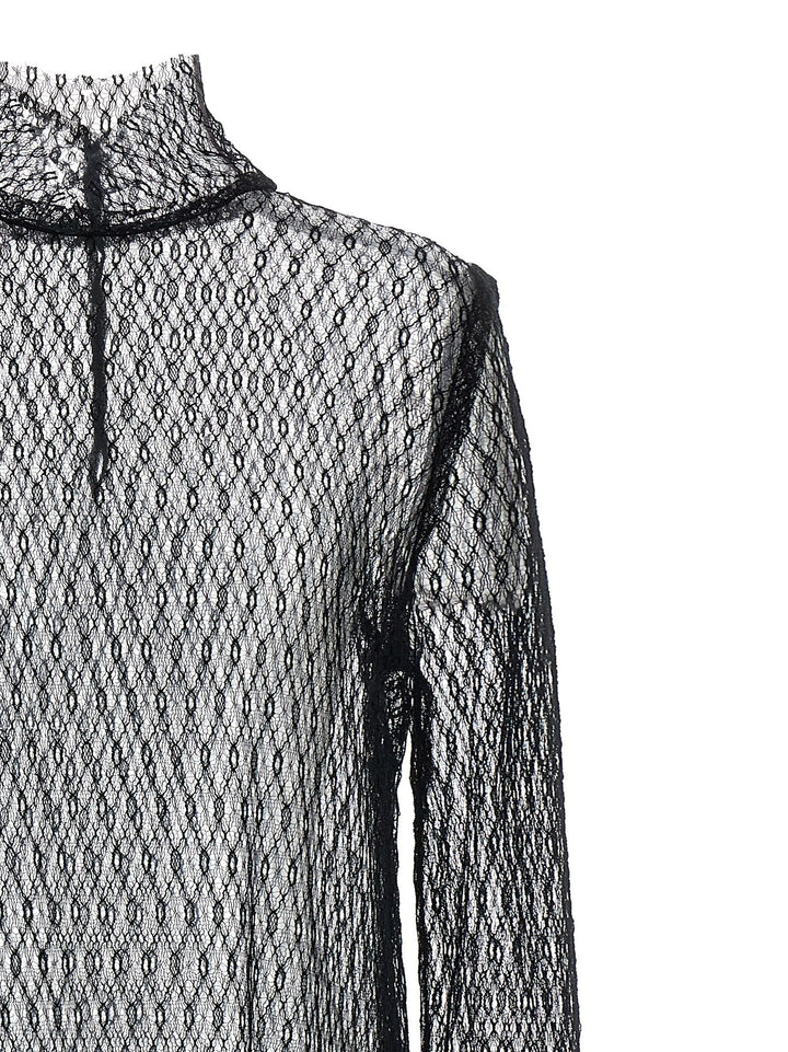 Mesh Blouse Camicie Nero