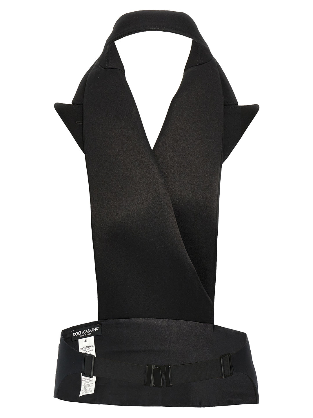 Double-Breasted Bare Back Vest Gilet Nero