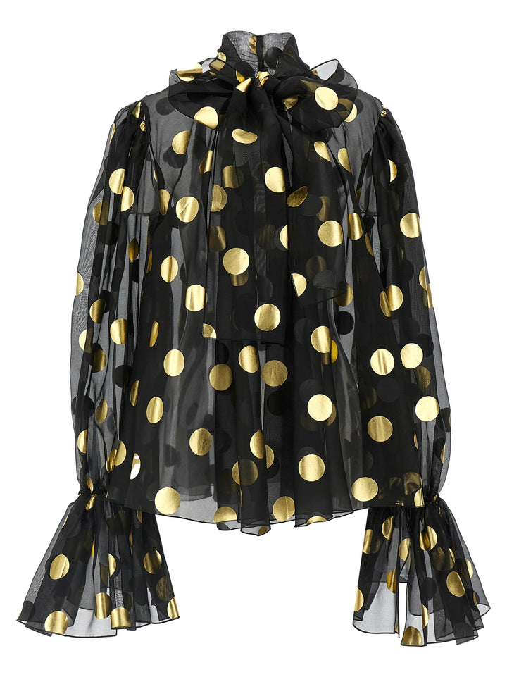 Polka Dot Lamé Blouse Camicie Multicolor