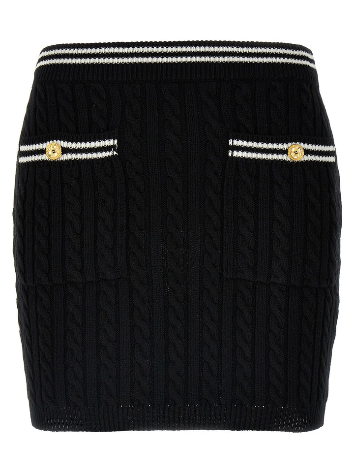 Braided Skirt Gonne Bianco/Nero