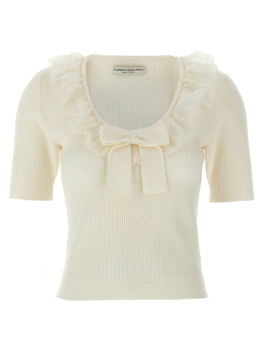 Ruffle T Shirt Bianco