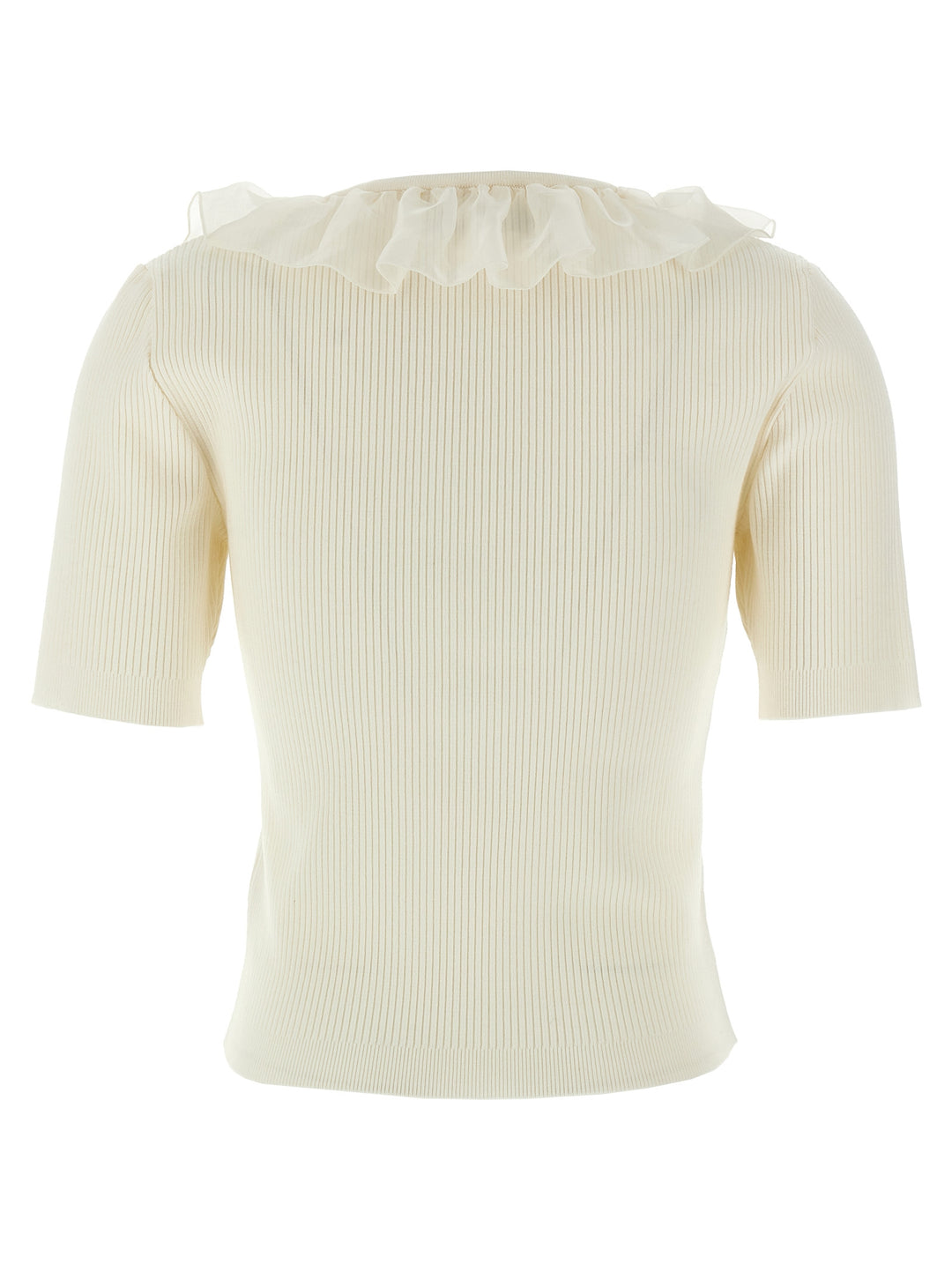 Ruffle T Shirt Bianco