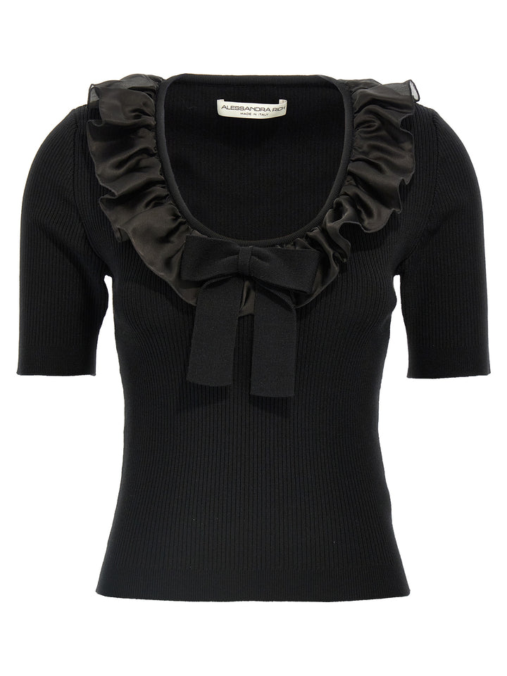 Ruffle T Shirt Nero