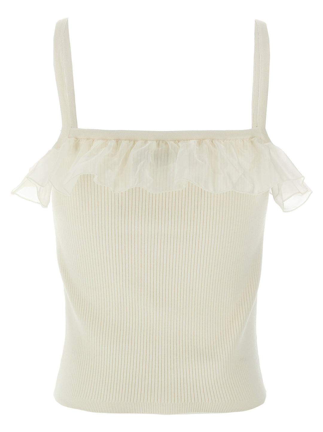 Ruffle Top Top Bianco