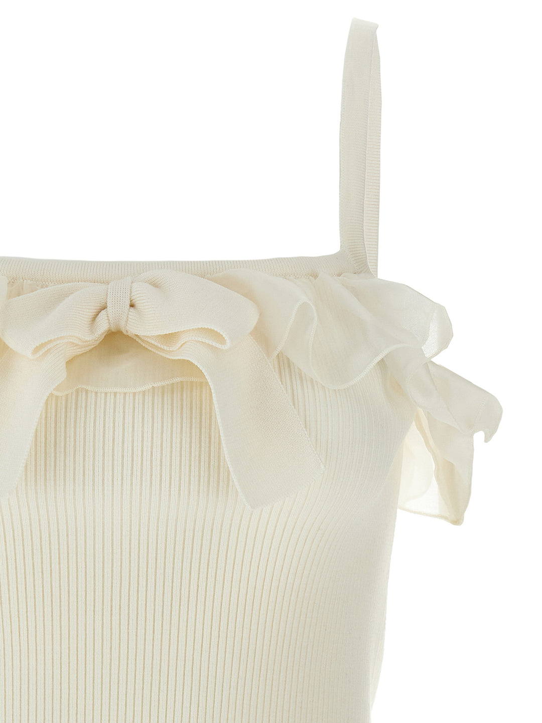 Ruffle Top Top Bianco