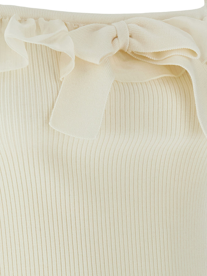 Ruffle Top Top Bianco