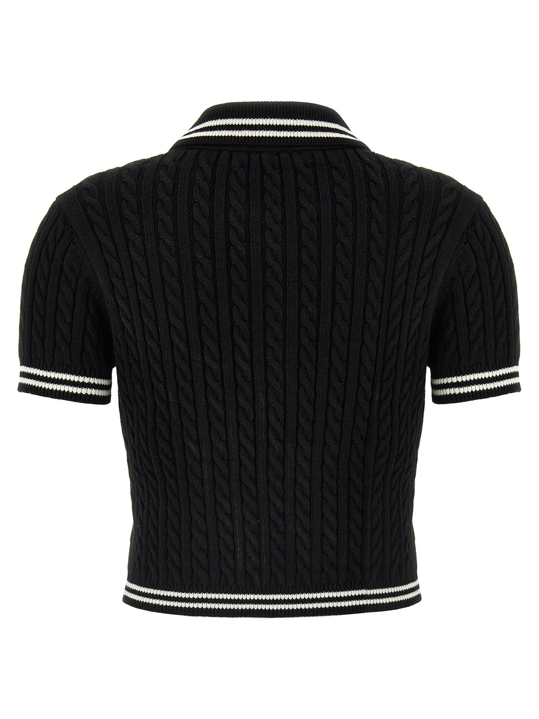 Braided  Shirt Polo Bianco/Nero