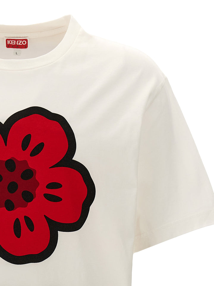 Stampa Fiore T Shirt Bianco