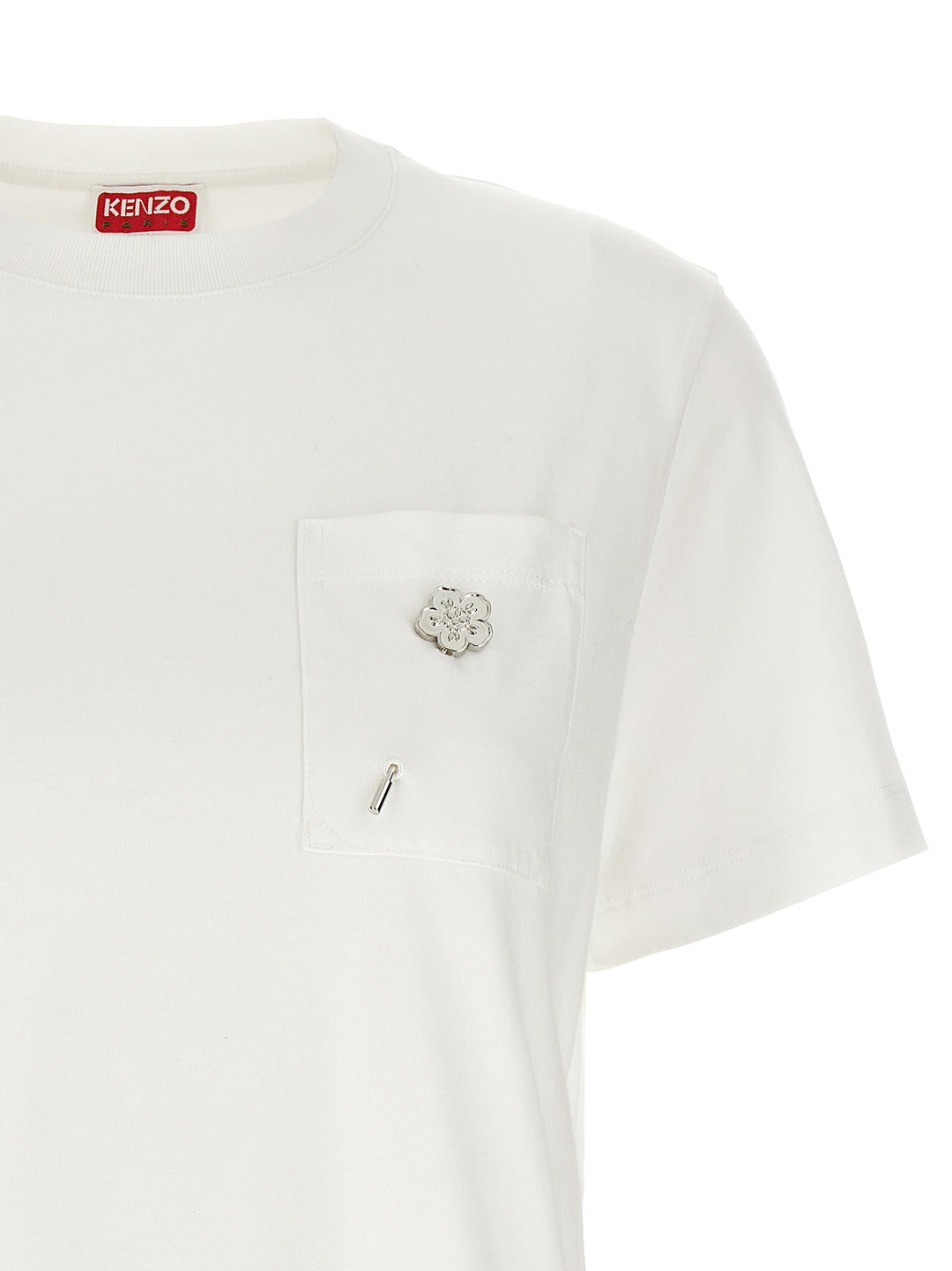 Logo Pin T Shirt Bianco