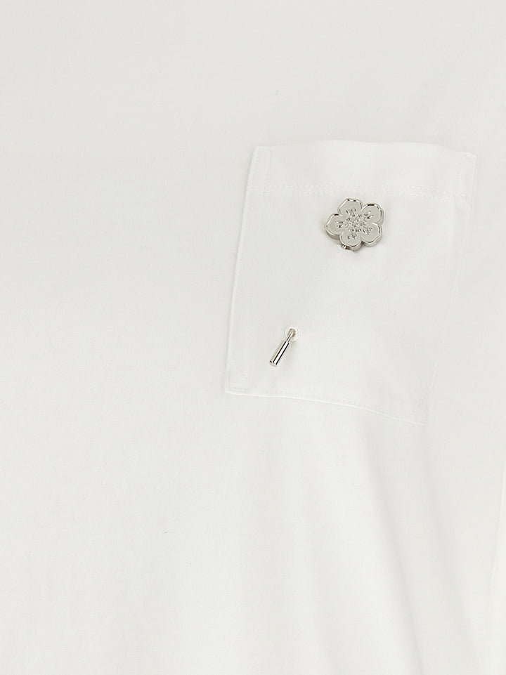 Logo Pin T Shirt Bianco