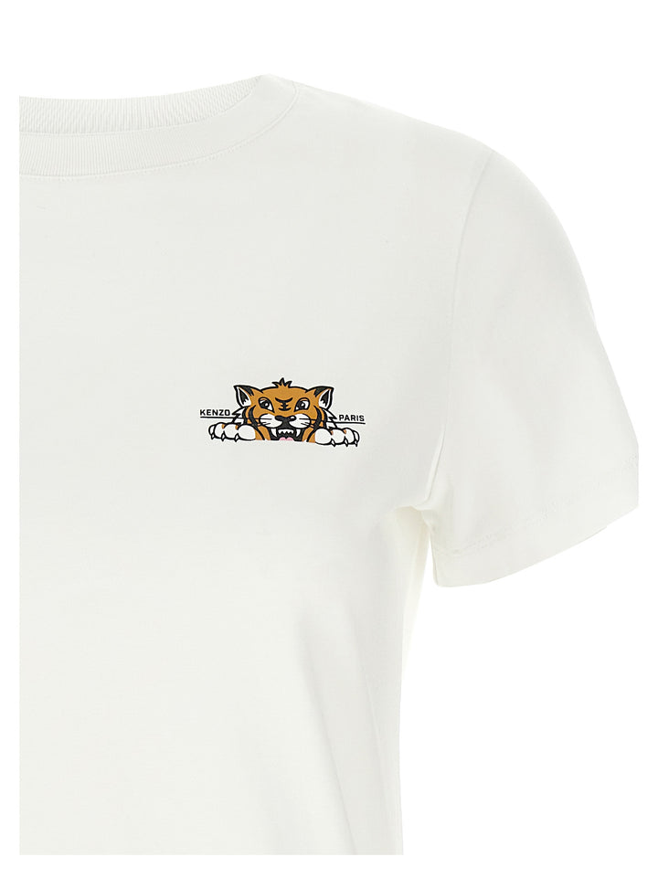 Happy Tiger T Shirt Bianco