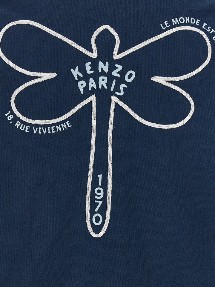 Got Kenzo Dragonfly T Shirt Blu