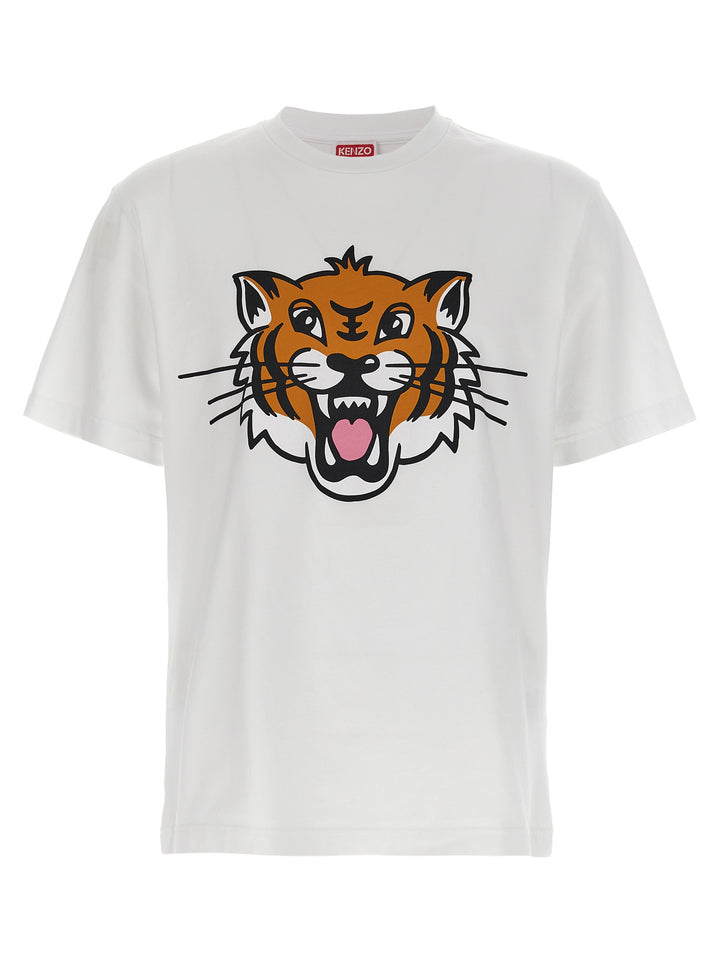 Happy Tiger T Shirt Bianco