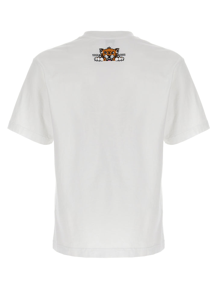 Happy Tiger T Shirt Bianco