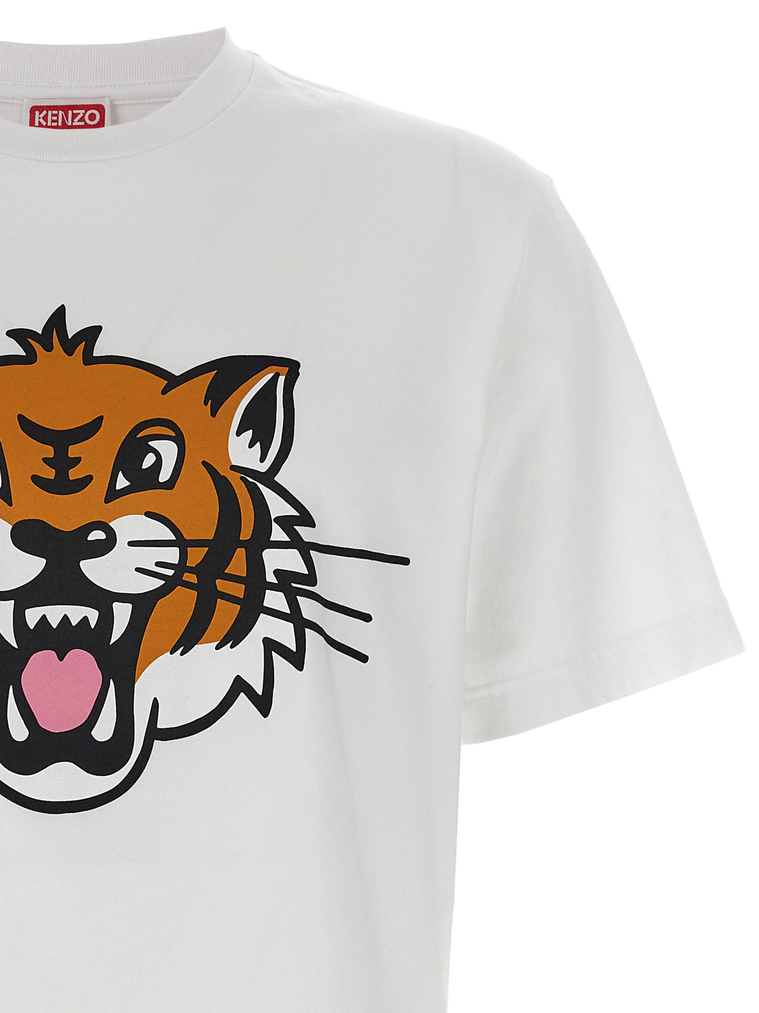 Happy Tiger T Shirt Bianco