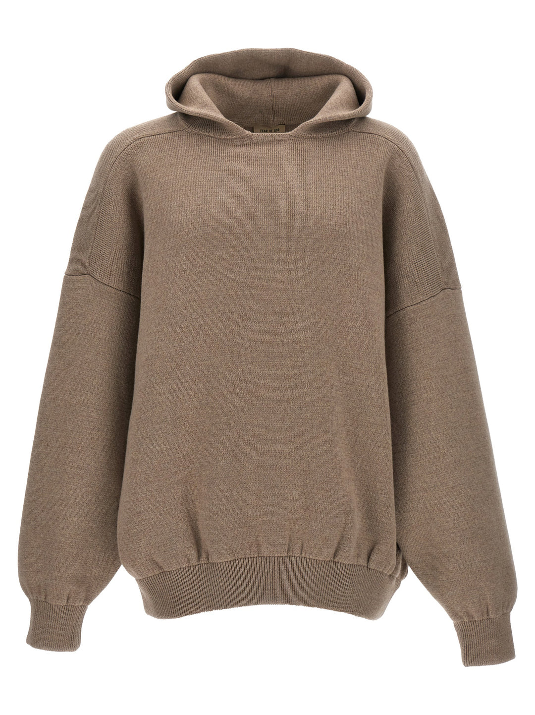 Boucle Knit Hoodie Maglioni Beige