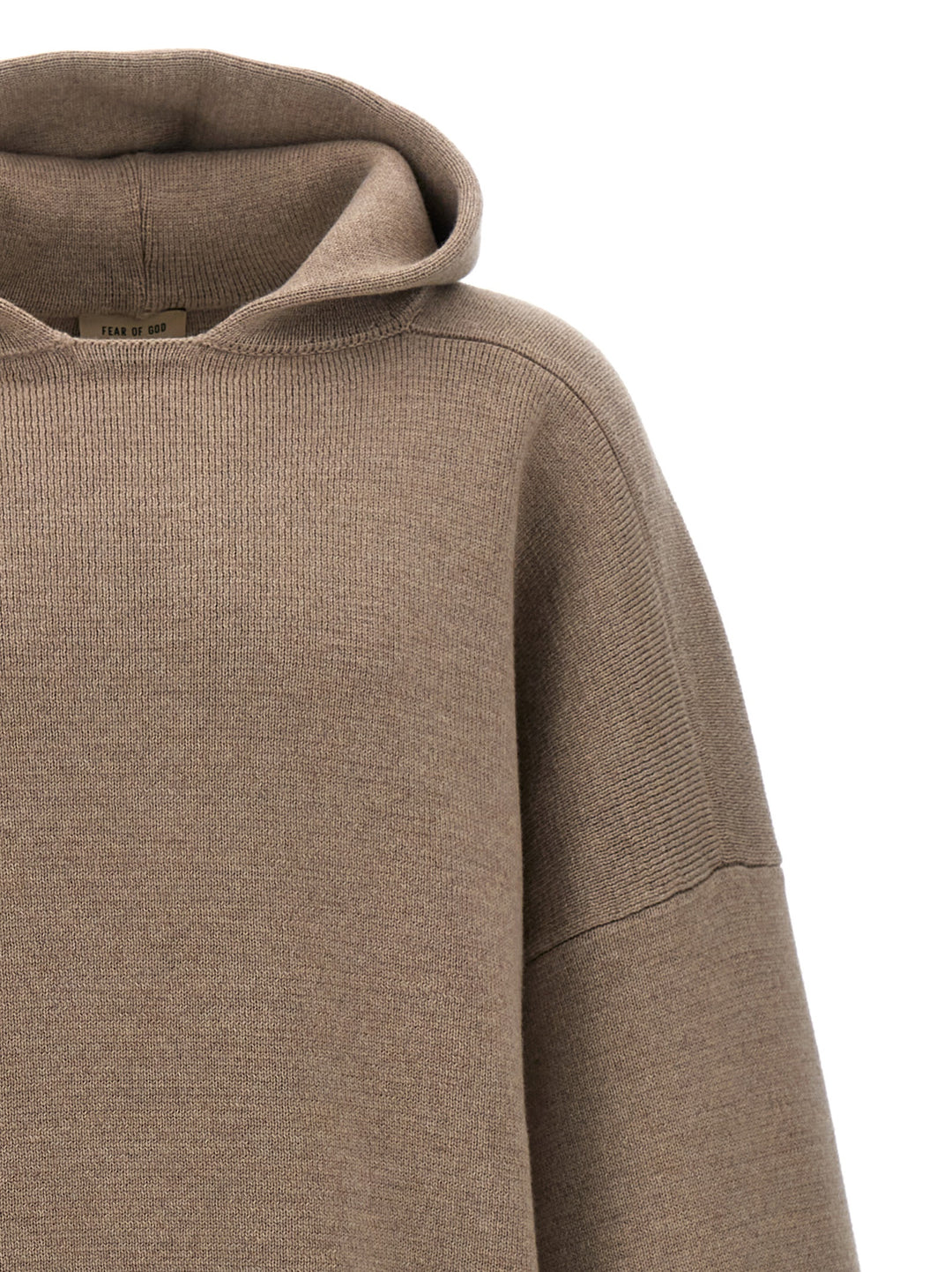 Boucle Knit Hoodie Maglioni Beige