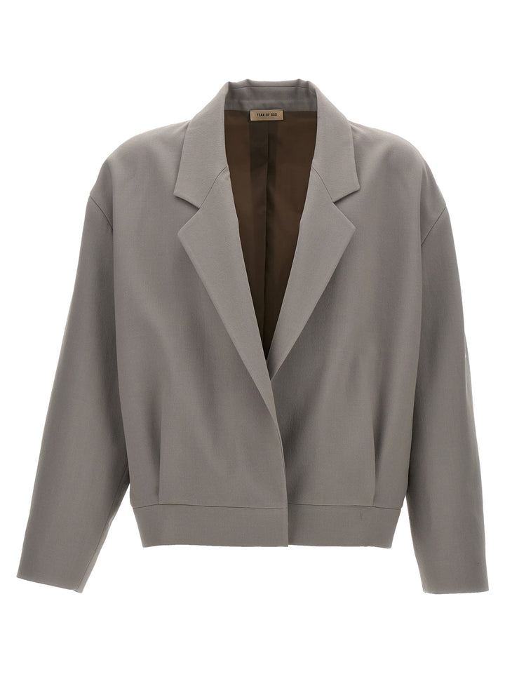 Notch Lapel Giacche Grigio