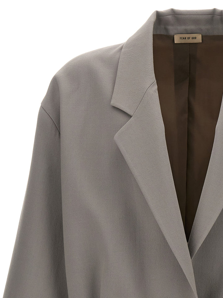 Notch Lapel Giacche Grigio