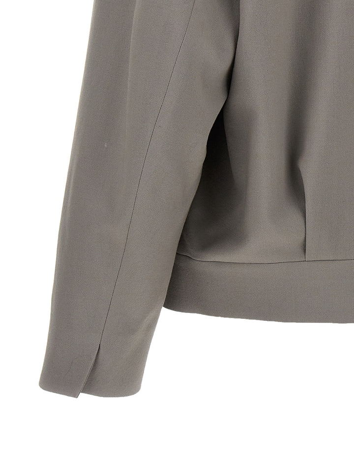 Notch Lapel Giacche Grigio