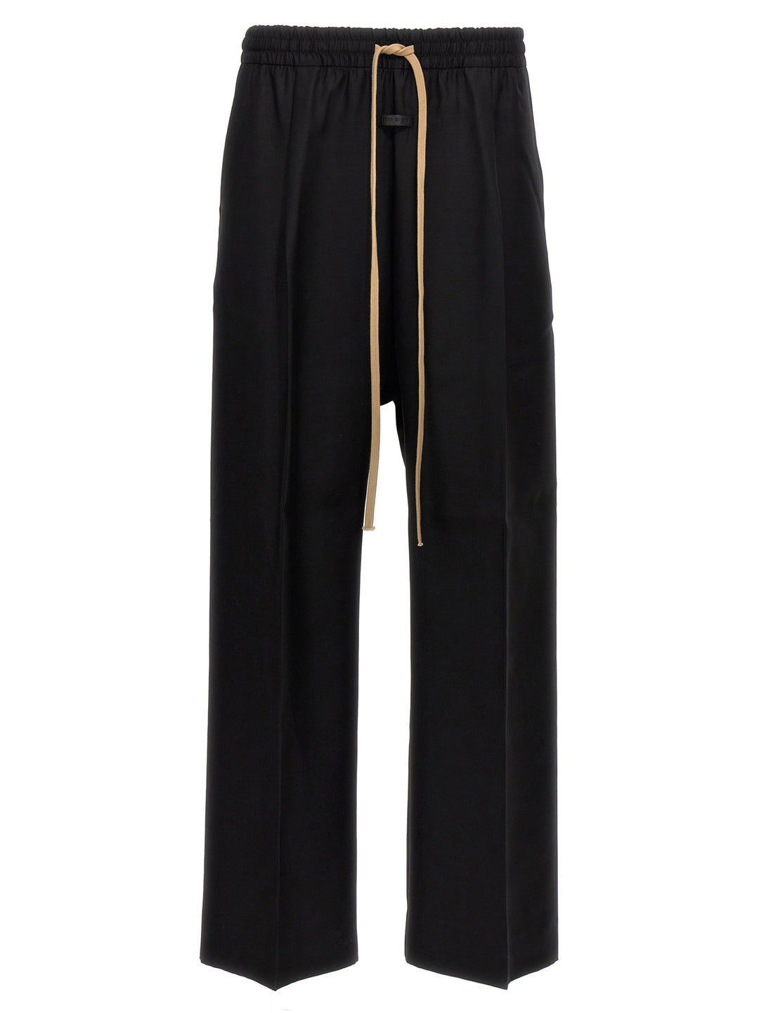 Single Pleat Wide Leg Pantaloni Nero