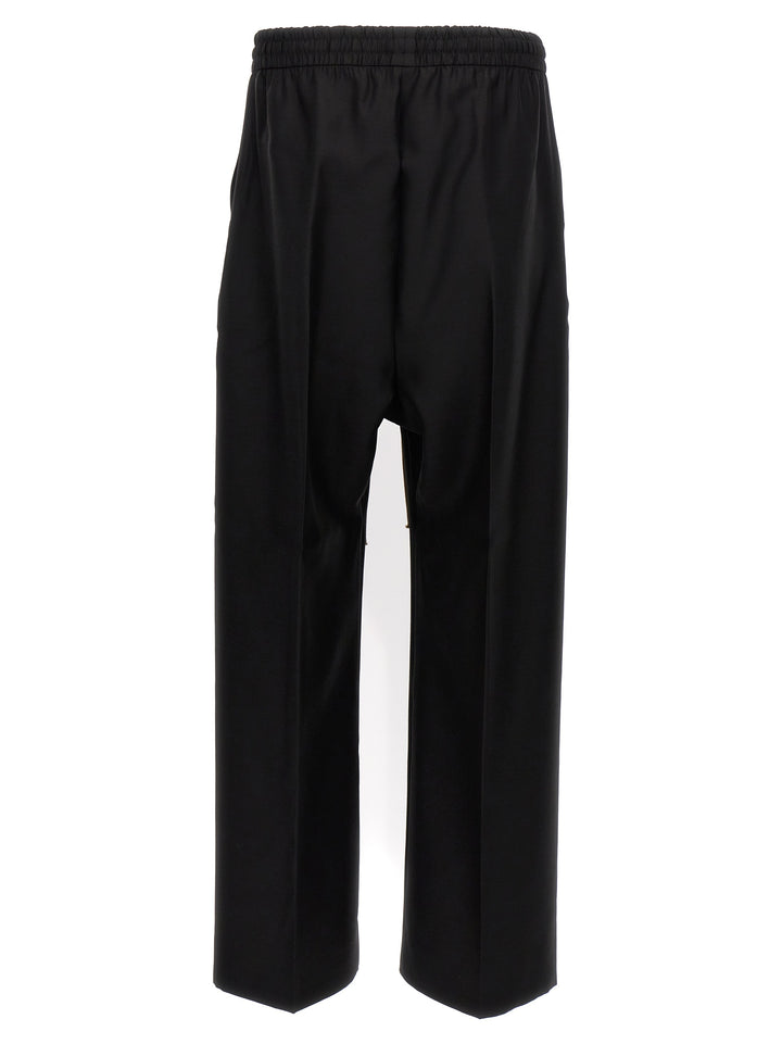 Single Pleat Wide Leg Pantaloni Nero