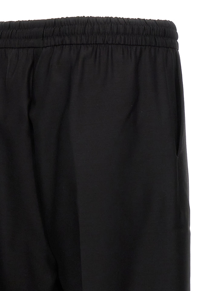 Single Pleat Wide Leg Pantaloni Nero