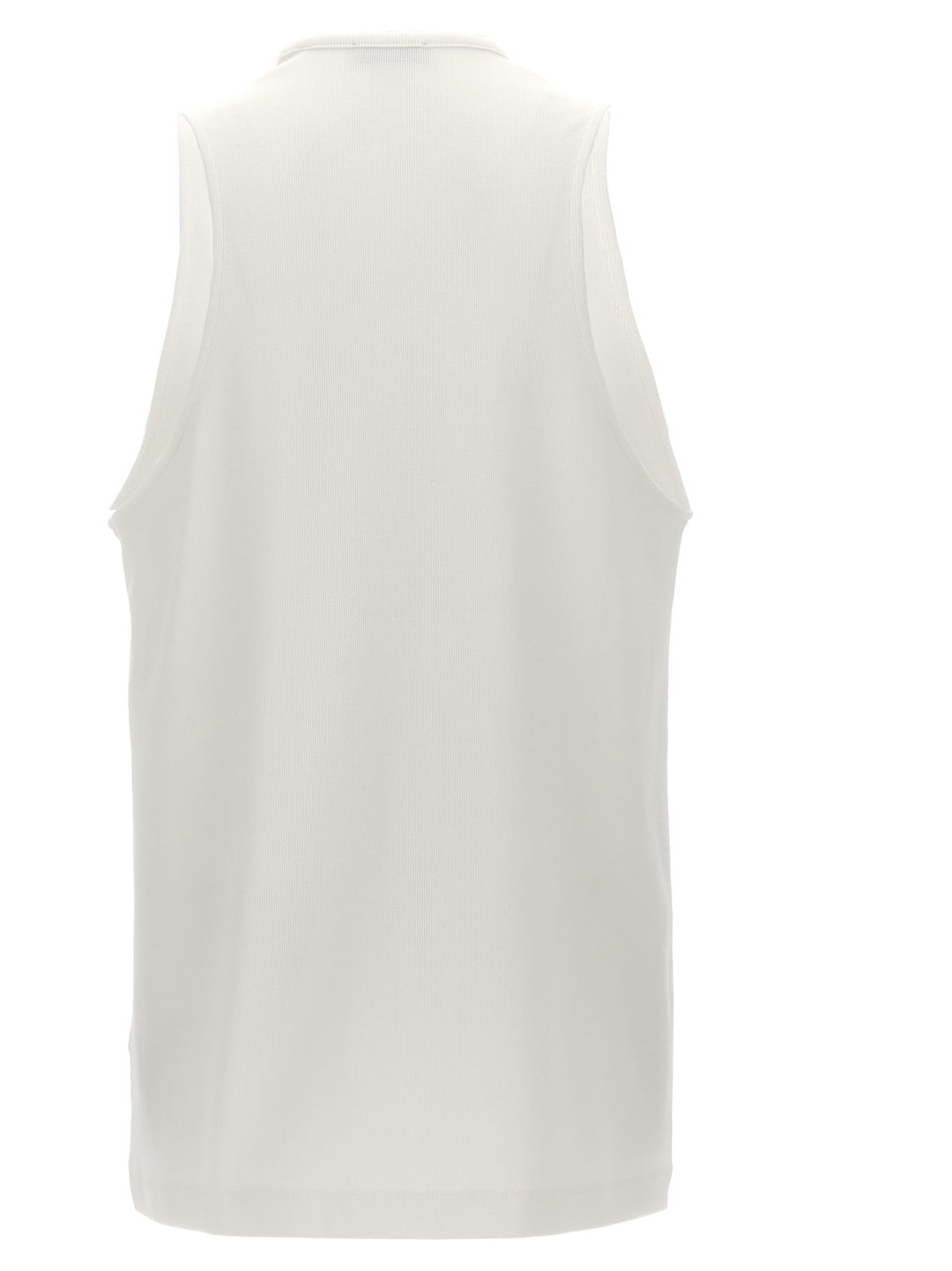 Leather Logo Patch Tank Top Top Bianco