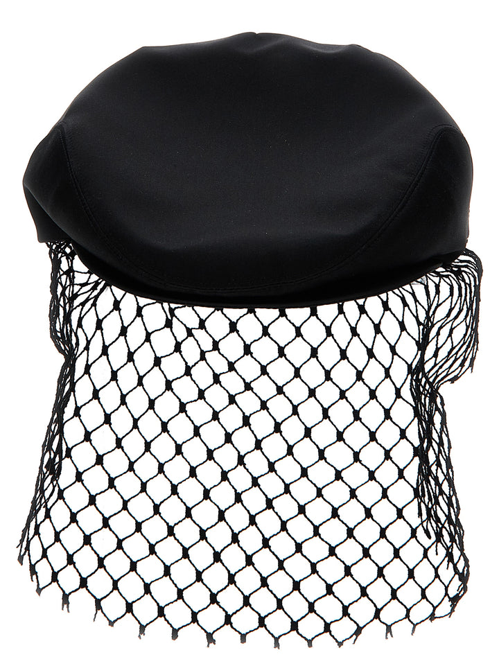 Satin Veil Cap Cappelli Nero