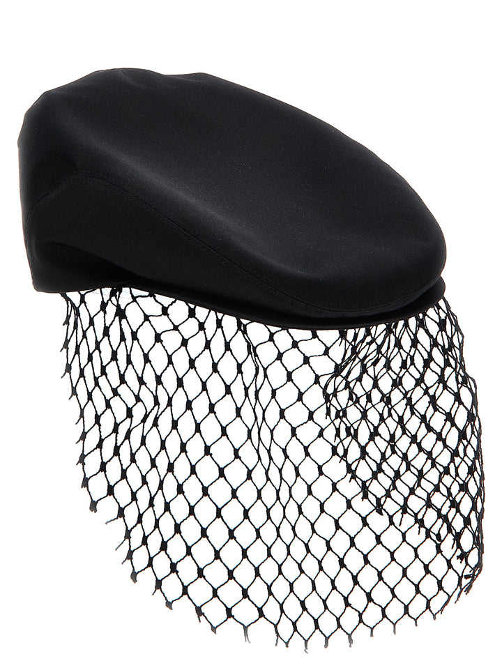 Satin Veil Cap Cappelli Nero