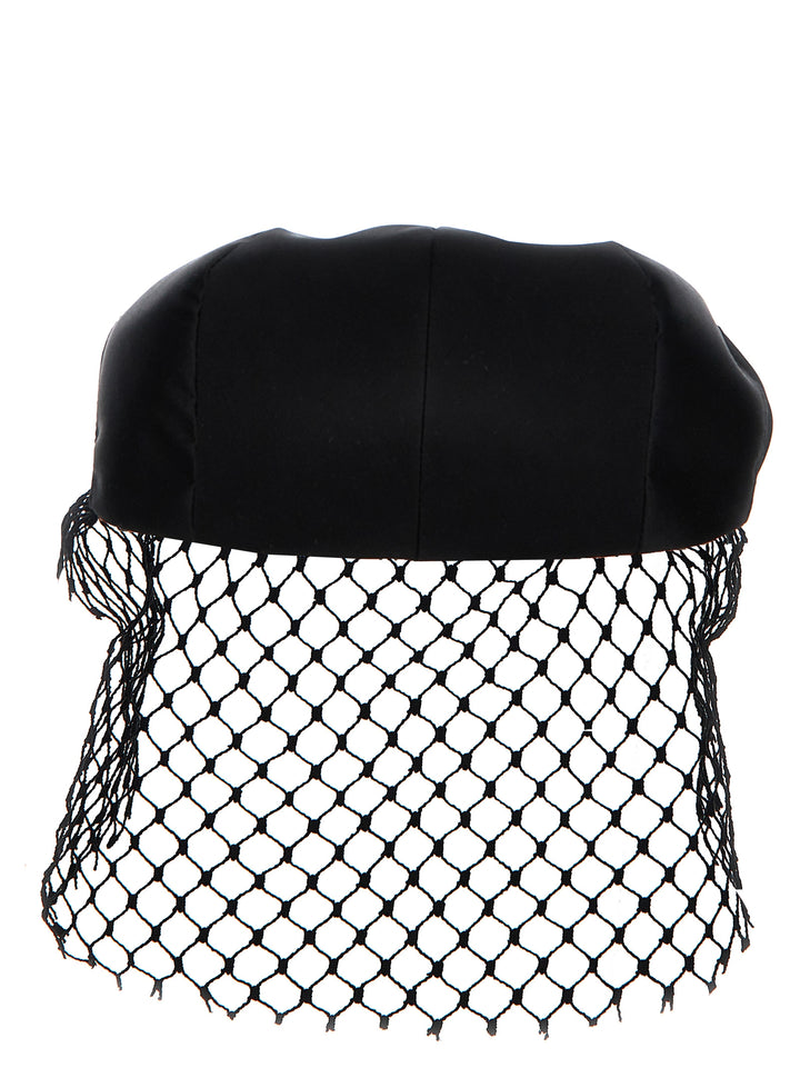 Satin Veil Cap Cappelli Nero