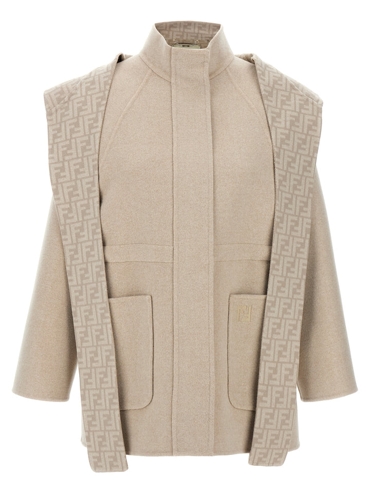 Ff Wool Parka Giacche Beige