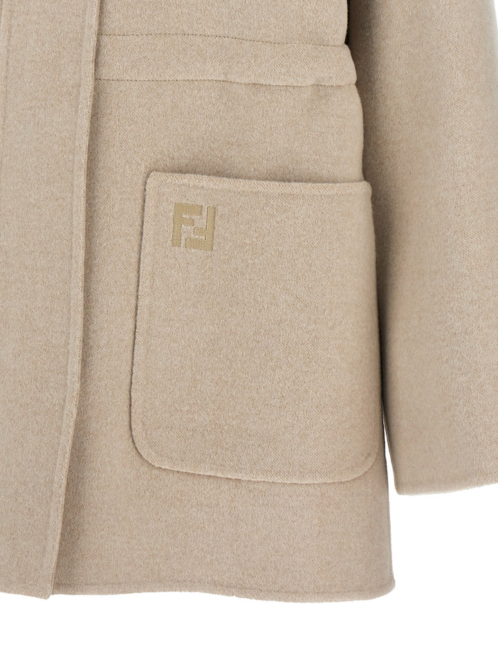 Ff Wool Parka Giacche Beige