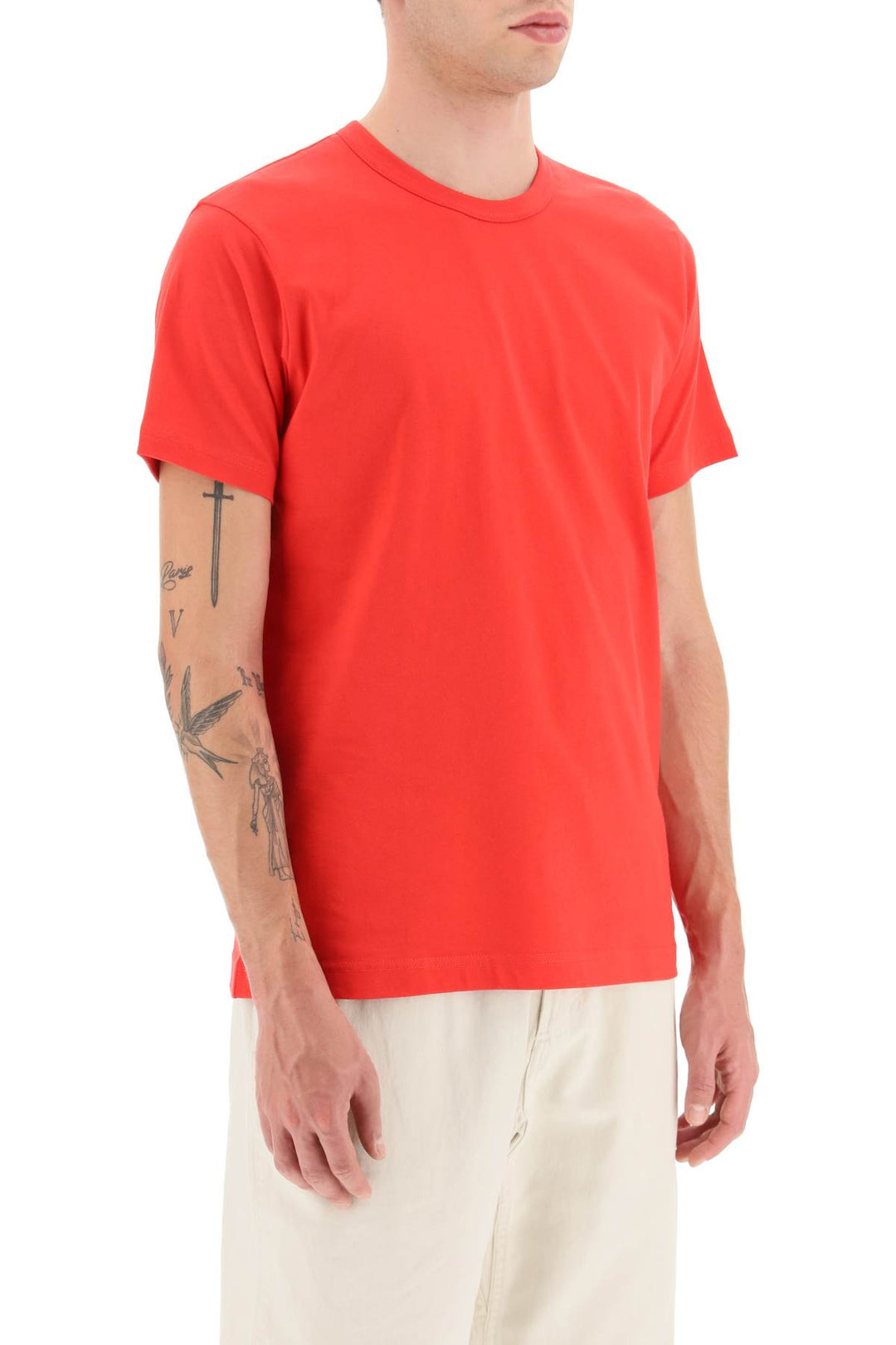 T Shirt Girocollo In Cotone